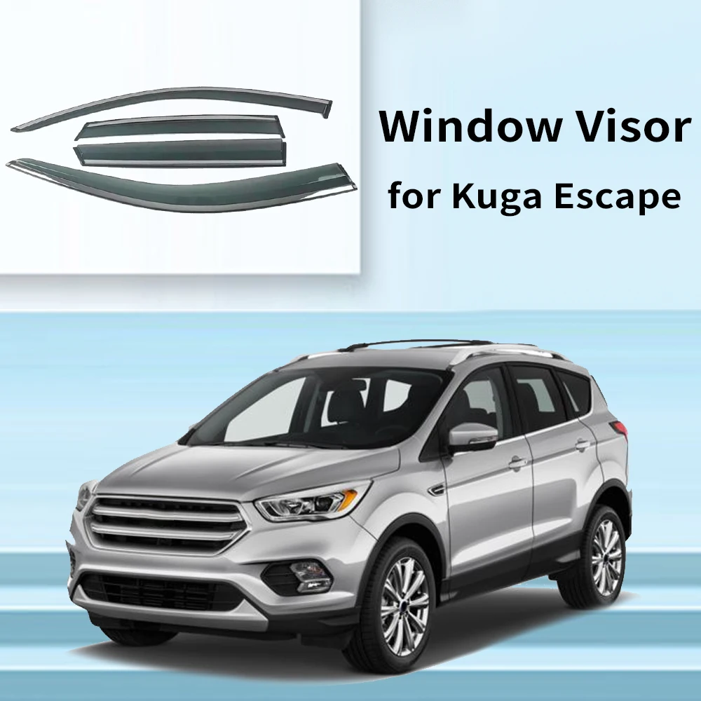 

Хромированные полоски, защита от дождя для FORD Kuga Escape 2012-2023, оконный козырек, ветровые дефлекторы, дверной козырек, вентиляционные шторы, вентиляционный козырек