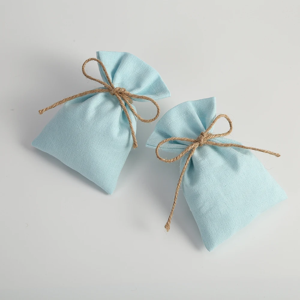 50 Stück Schmuck-Geschenkverpackungsbeutel aus Baumwolle, Jute-Musselin-Beutel, Hochzeitsgeschenk-Süßigkeitenbeutel, Brautparty-Kosmetik-Organizer-Beutel – Detail 8