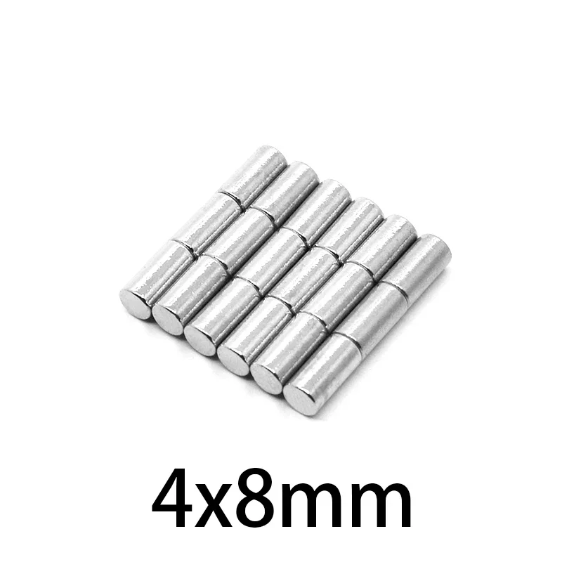 4x8 مللي متر مغناطيس قوي مستدير 4*8 مغناطيس قرصي سميك للثلاجة ، DIY ، البناء ، العلمي ، الحرفية ، التعليم 4x8