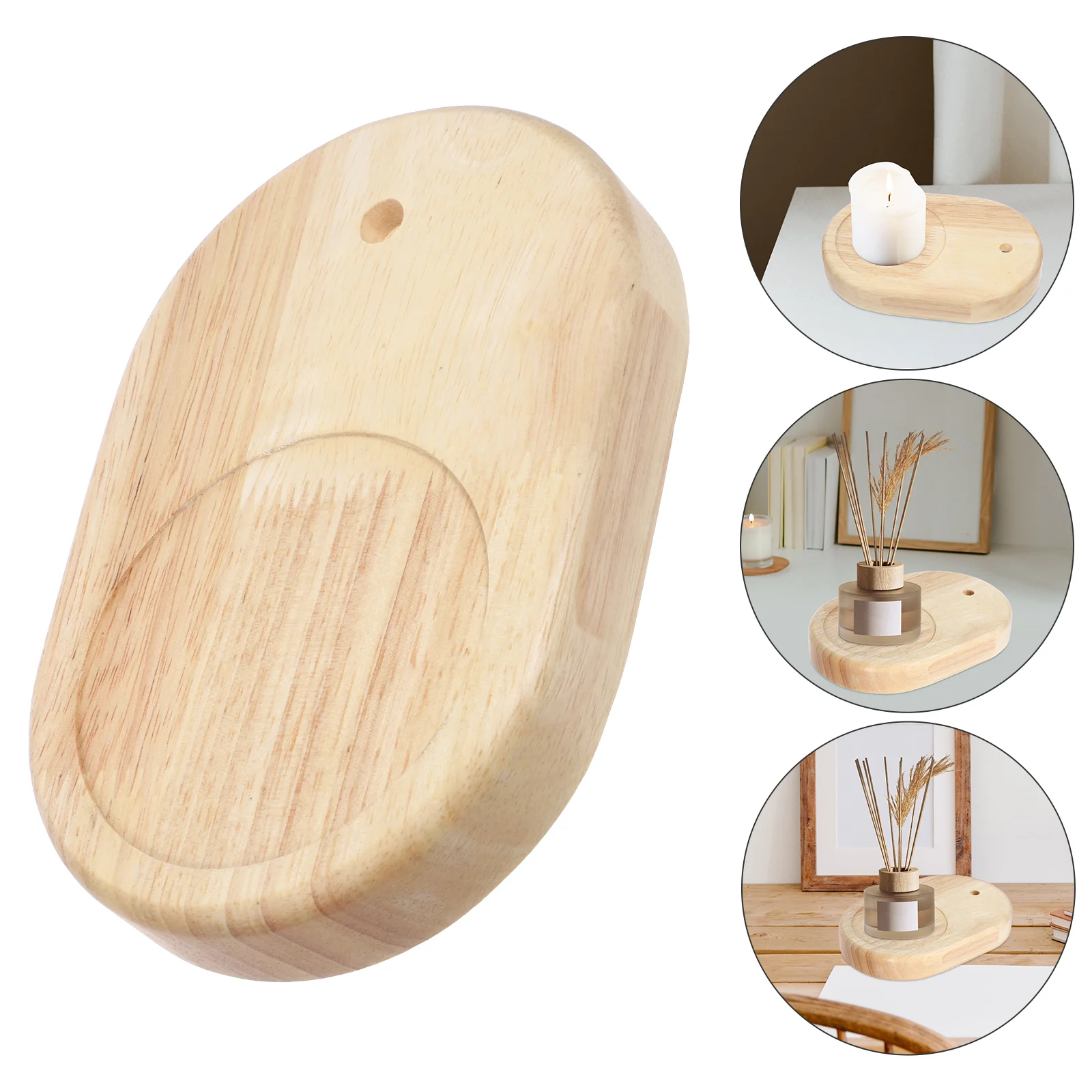 Solid Wood Oval Table Lamp Base Easy Install Bedroom Living Room Study Office Use Wood Lamp Stand Display Light Base Diy