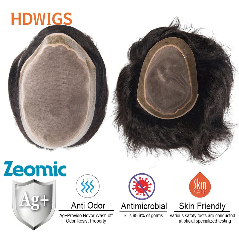 

Antimicrobial Men Toupee Fine Mono PU Base Men's Capillary Prosthesis Real Indian Human Remy Hair Wig Hairpiece Natural Hair Wig