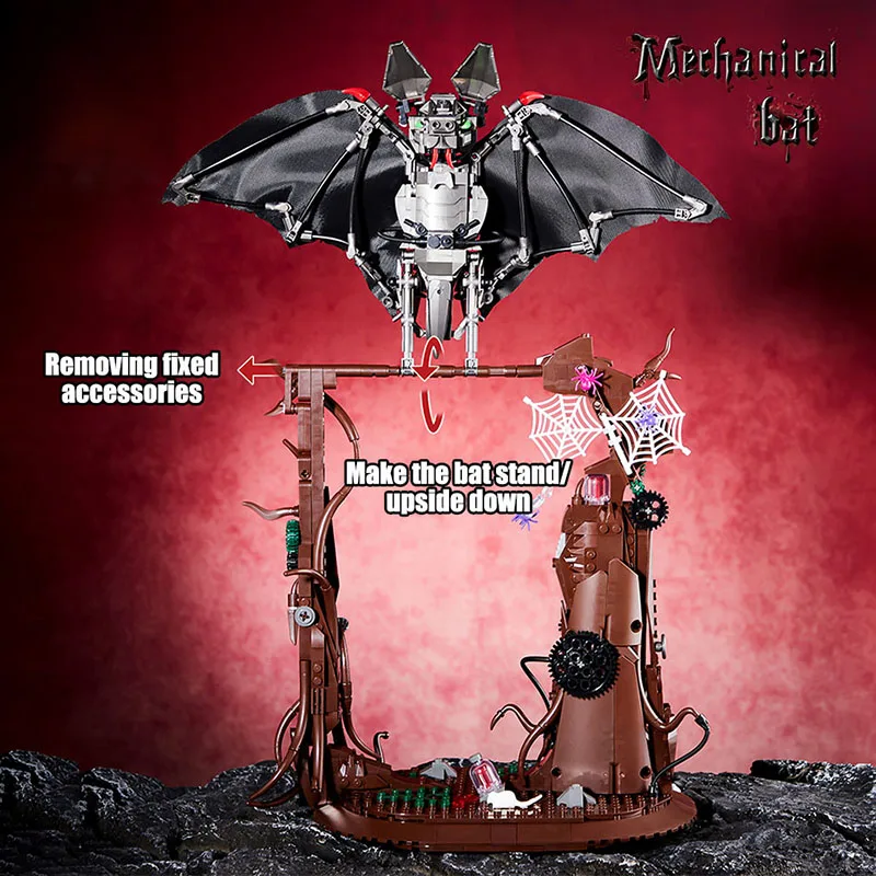 クリエイティブMOC 839ピース メカニカルバット ビルディングブロックセット DIY組み立て メカバットモデル ブロックキット おもちゃ 子供 男の子向けギフト