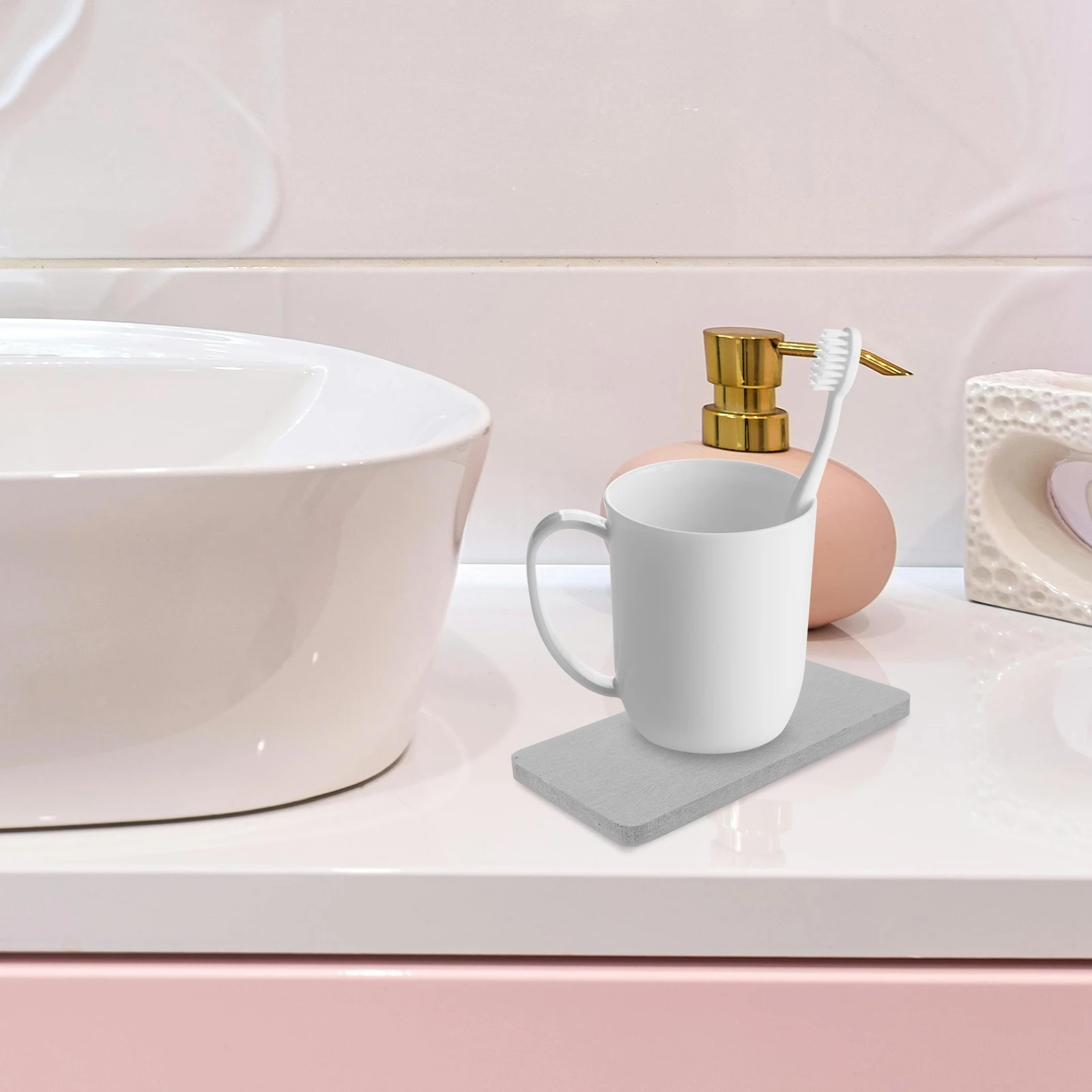 

2pcs Diatomite Cup Coaster Bathroom Accessories Toothbrush Cup Cushion Sink Organizer Adsorbent Pad Instant Dry Mat Non Slip