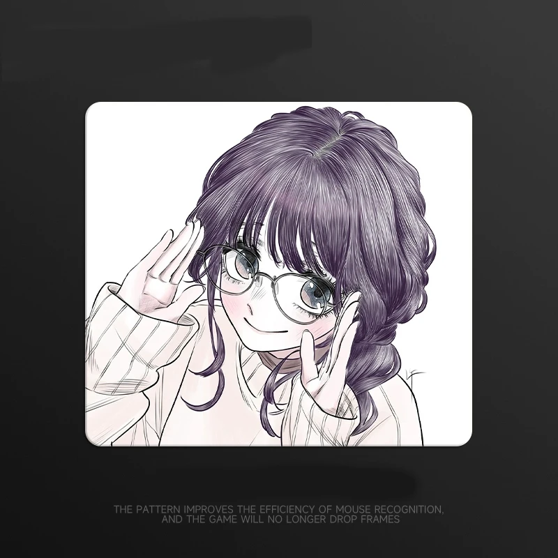 

Kawaii Anime Girl Cute Photovoltaic Glass Mouse Pad - Tempered Hard Surface for FPS Gaming & Office, Ultra-Smooth Glide Desk Mat