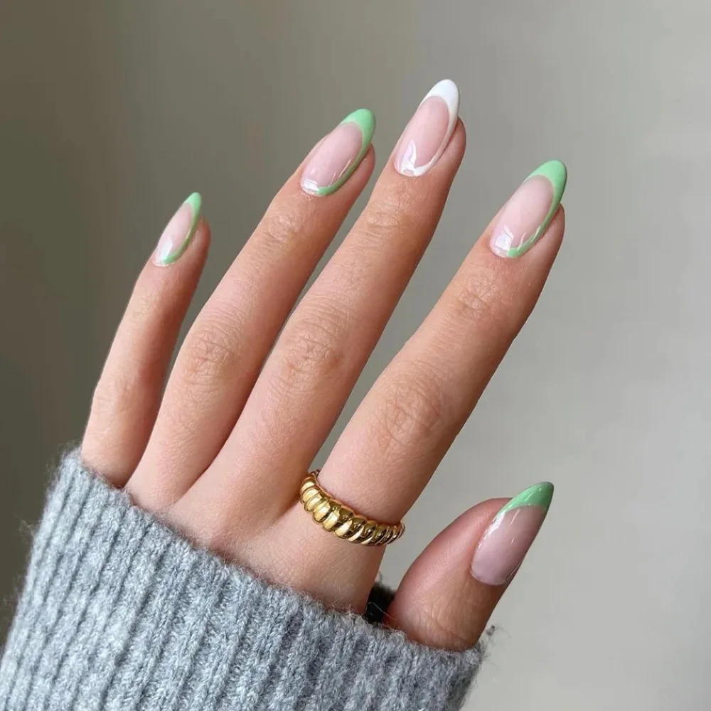 24pcs/set Red French Almond Press on Nails Love Pattern Fake Nails Simple False Nail Artificial Tips Накладные Ногти Uñas 네일팁