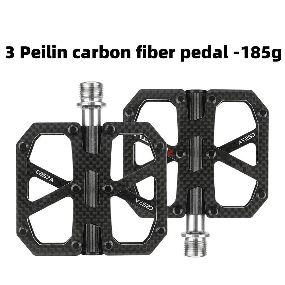 

1 Pair Bicycle Flat Pedal Universal Lightweight Carbon Fiber Platform Pedals For Mountain Road Bike Travel Cycle-Cross Bikes
