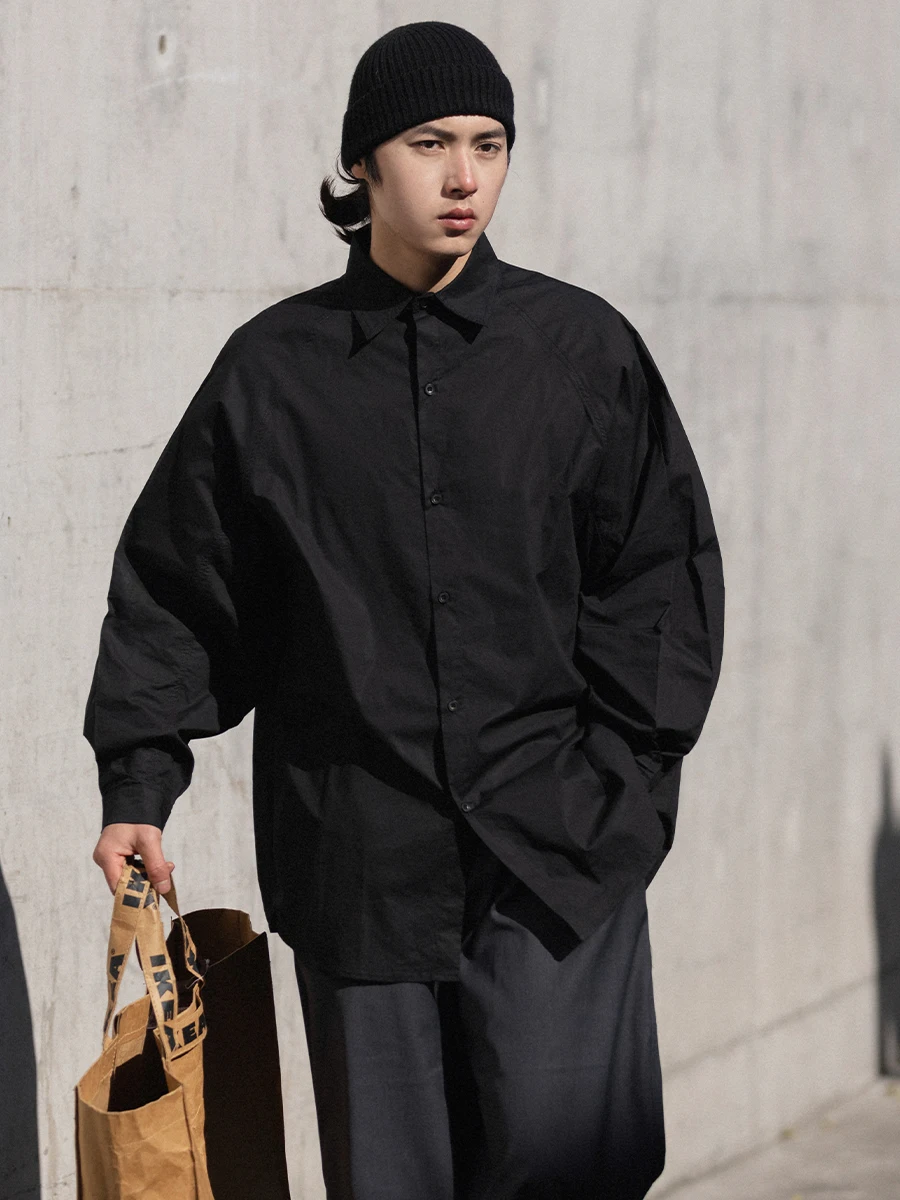 

Noears Casual Loose Fit Long Sleeve Shirt Men's Thin Summer Hong Kong Style Japanese Workwear Shirt Warm Cotton Youth Fashion