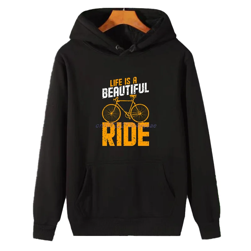 Life Is A Beautiful Ride Fashion Winter Essentials Hoodie Hooded Sweatshirt Sweaters New Sweatshirts Thick Sweater Man Hoodie