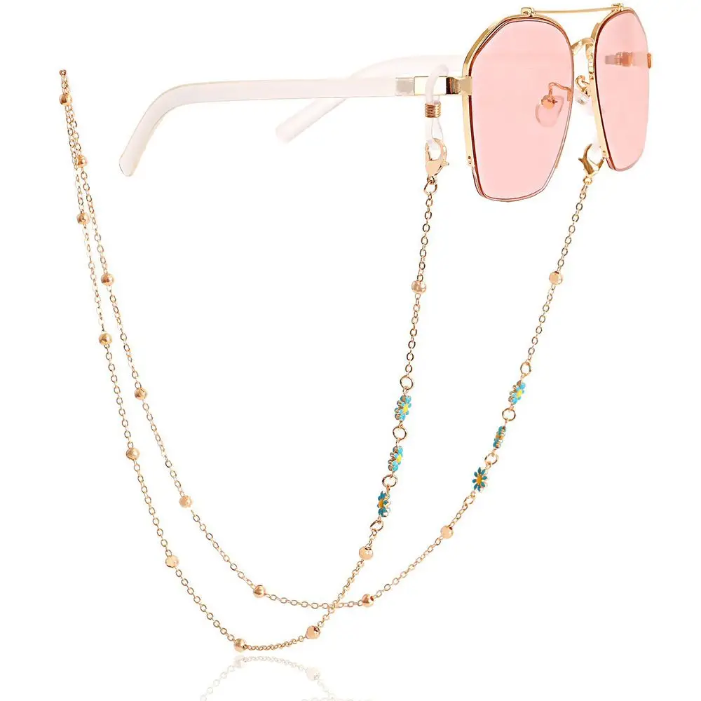 Elegant Cute Decoration Vintage Fashion Colorful Flower Mask Chain Sunglasses Chain Eyewear Accessories Eyeglasses Lanyard