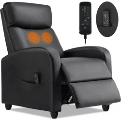 Adults Massage Living Room Adjustable Modern Chair Home Theater Single Sofa Recliner PU Leather Padded Seat Backrest