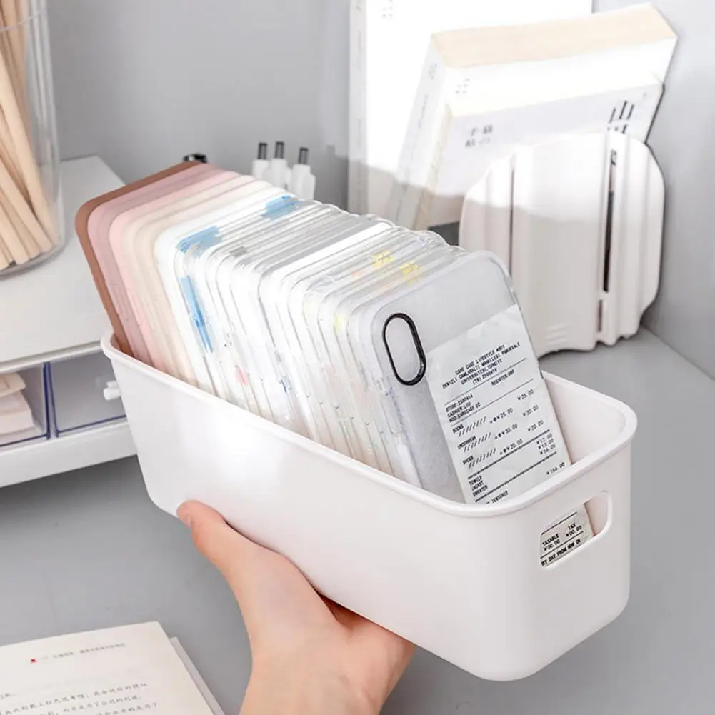 Practical Organizer Case Plastic Extra Large Toys Sundries Storage Box Portable Design White Color Storage Box for Home