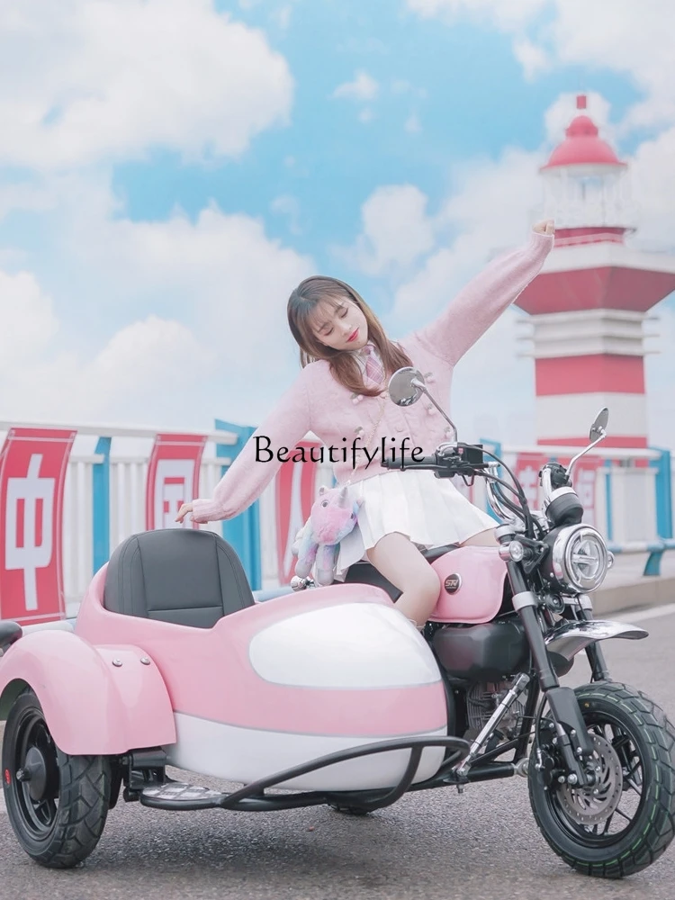 Pink Simple Three-Wheeled Monkey Motorcycle Country Four Electronic Fuel Injection Vehicle Can Be Branded