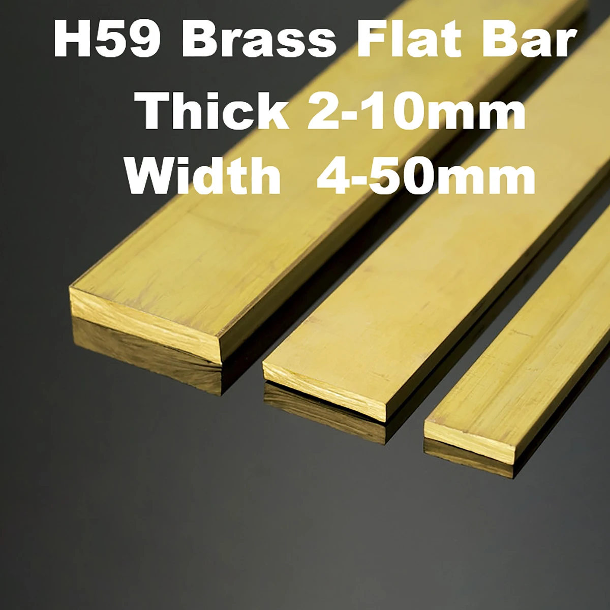 

H59 Brass Bar Plate Flat Strip Rectangular Solid Metal Sheet Thickness 2mm 3mm 4mm 5mm 6mm 7mm 8mm 10mm Pure Copper Length 500mm