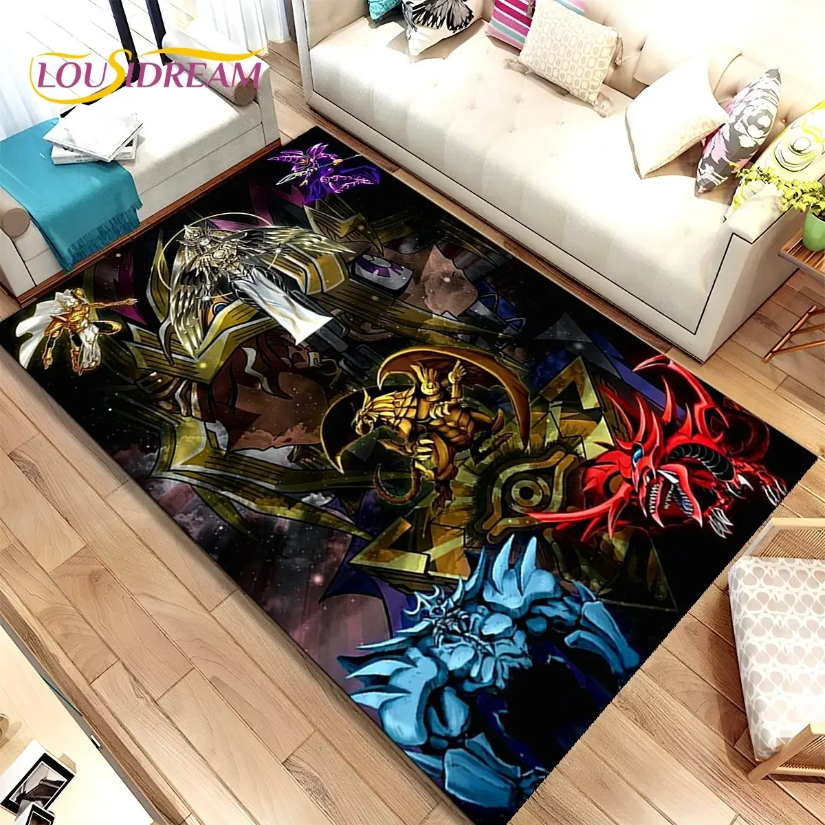 Yu-Gi-Oh MONSTER CARD Anime Area Rug Large,Carpet Rug for Living Room Bedroom Sofa Doormat Decoration,Kids Non-slip Floor Mat 3D view 5