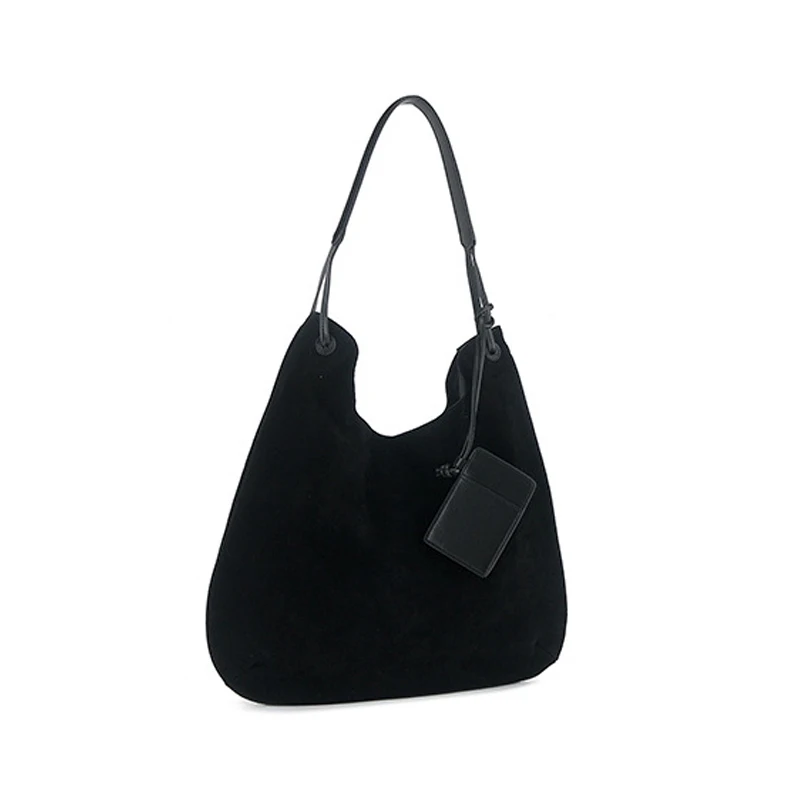 

KOKOPEAS Vintage Suede Genuine Leather Underarm Shoulder Bag Brand Classic Model Ladies Hobos Handbag Large Capacity Tote Bag