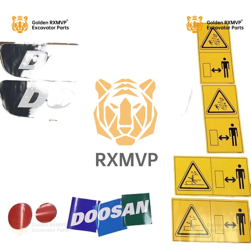 For Doosan DX60 75 80 150 260 300 350 380 full vehicle sticker side door counterweight sign excavator accessories