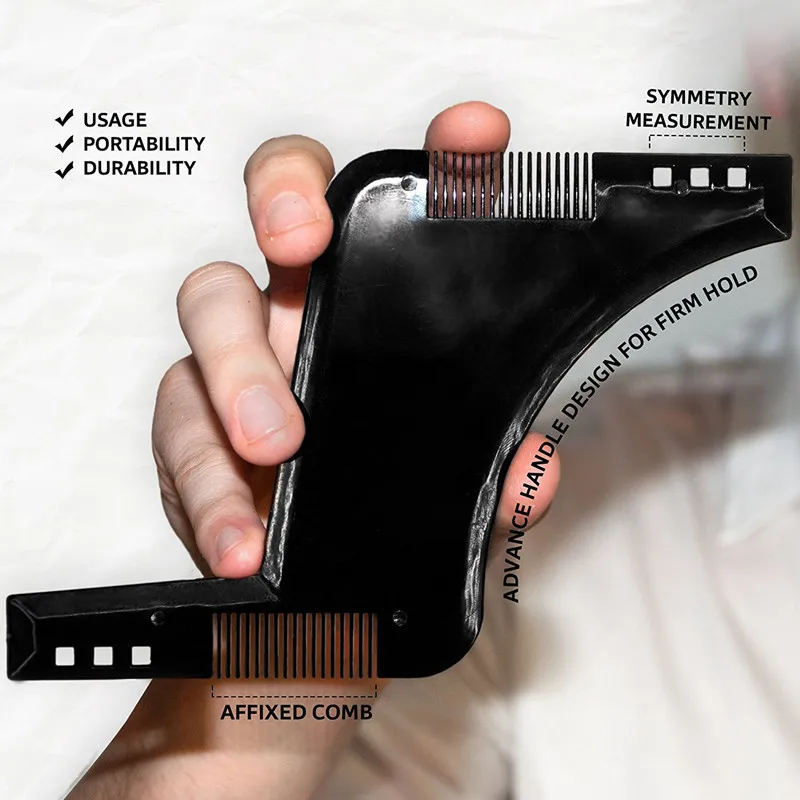 Picture 4: Men Beard Shaping Tool, Beard Styling Template Comb, Beard Trimming Ruler for Barber