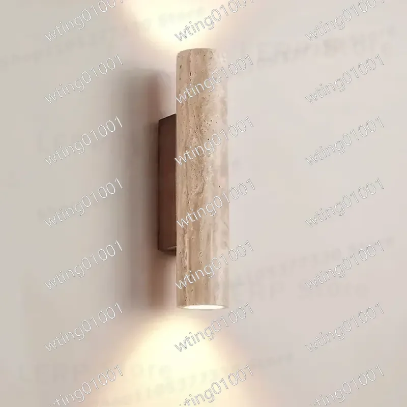 for Modern Travertine Wall Sconce Natural Stone LED Fixture E27 Socket Elegant Lighting Decor for Living Room Bedroom Hallway