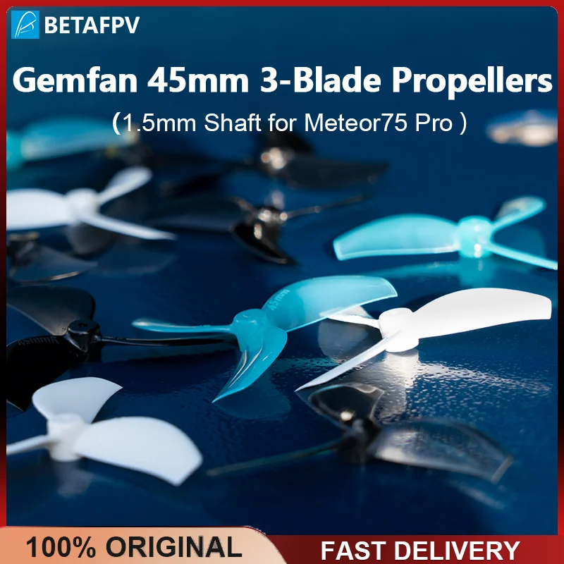 BETAFPV Gemfan 45 mm 3-Blatt-Propeller (1,5 mm Schaft 4 Stück) für Meteor75 Pro Frame 1102 bürstenlose Motoren