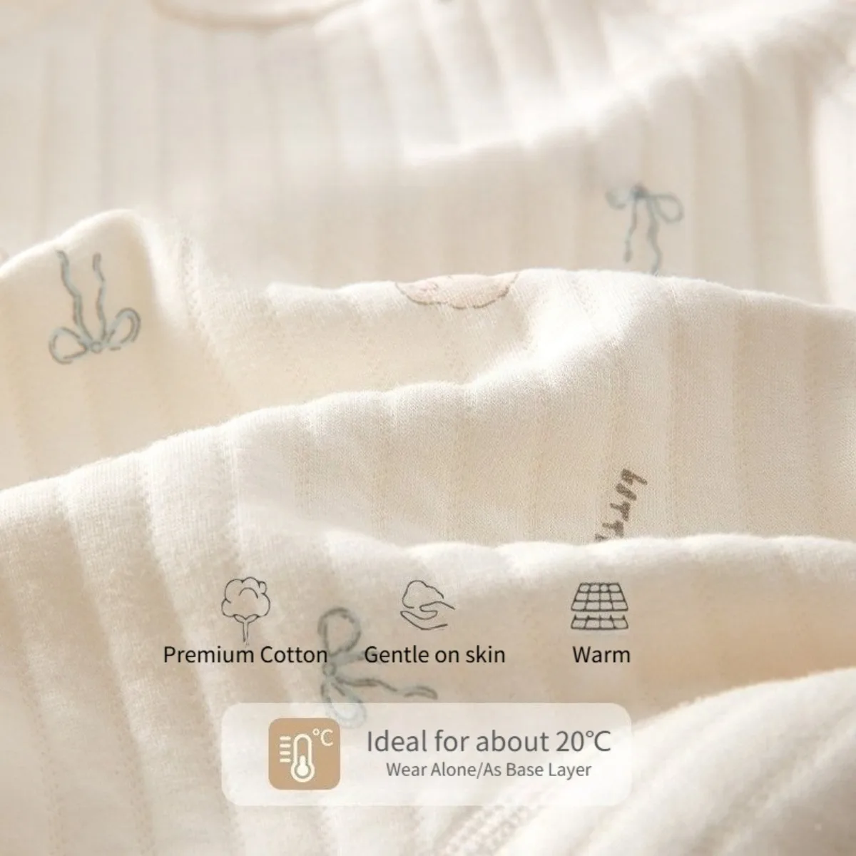 Newborn Baby Quilted Romper Soft Cotton Long Sleeve Onesie Cute Print Thermal Infant Pajamas 0-18M for Spring Autumn Unisex
