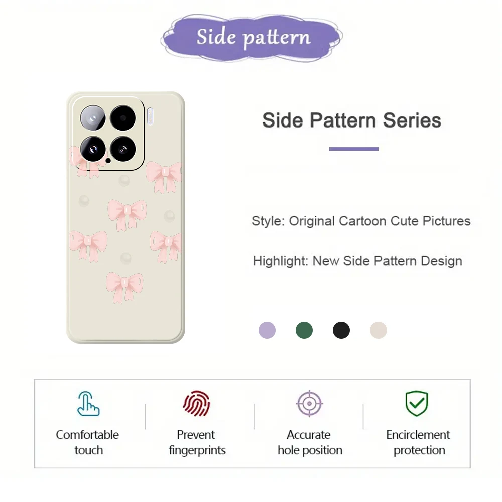 샤오미 미 15 울트라 미 14T 13T 12T 미 11T 프로용 달콤한 리본 폰 케이스 실리콘 충격 방지 커버 샤오미 미 13T 프로 케이스