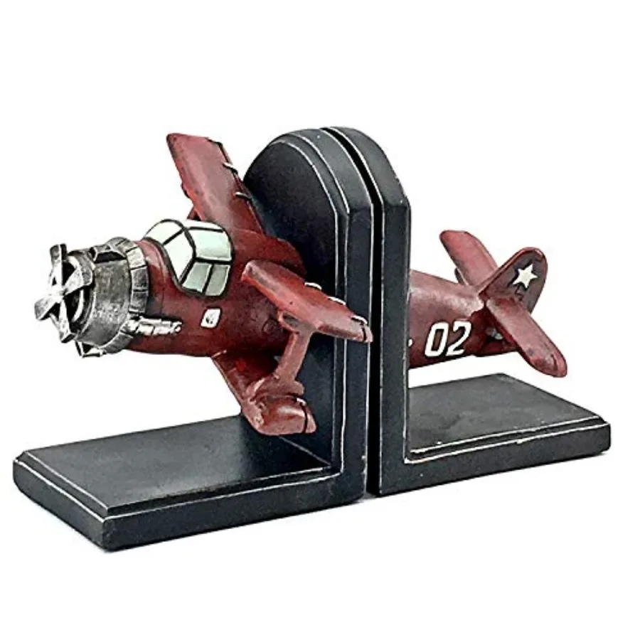 

Декоративные подставки для книг Bellaa 24230 в виде винтажных самолетов, в индустриальном стиле, с противоскользящим покрытием, для коллекции авиационных моделей