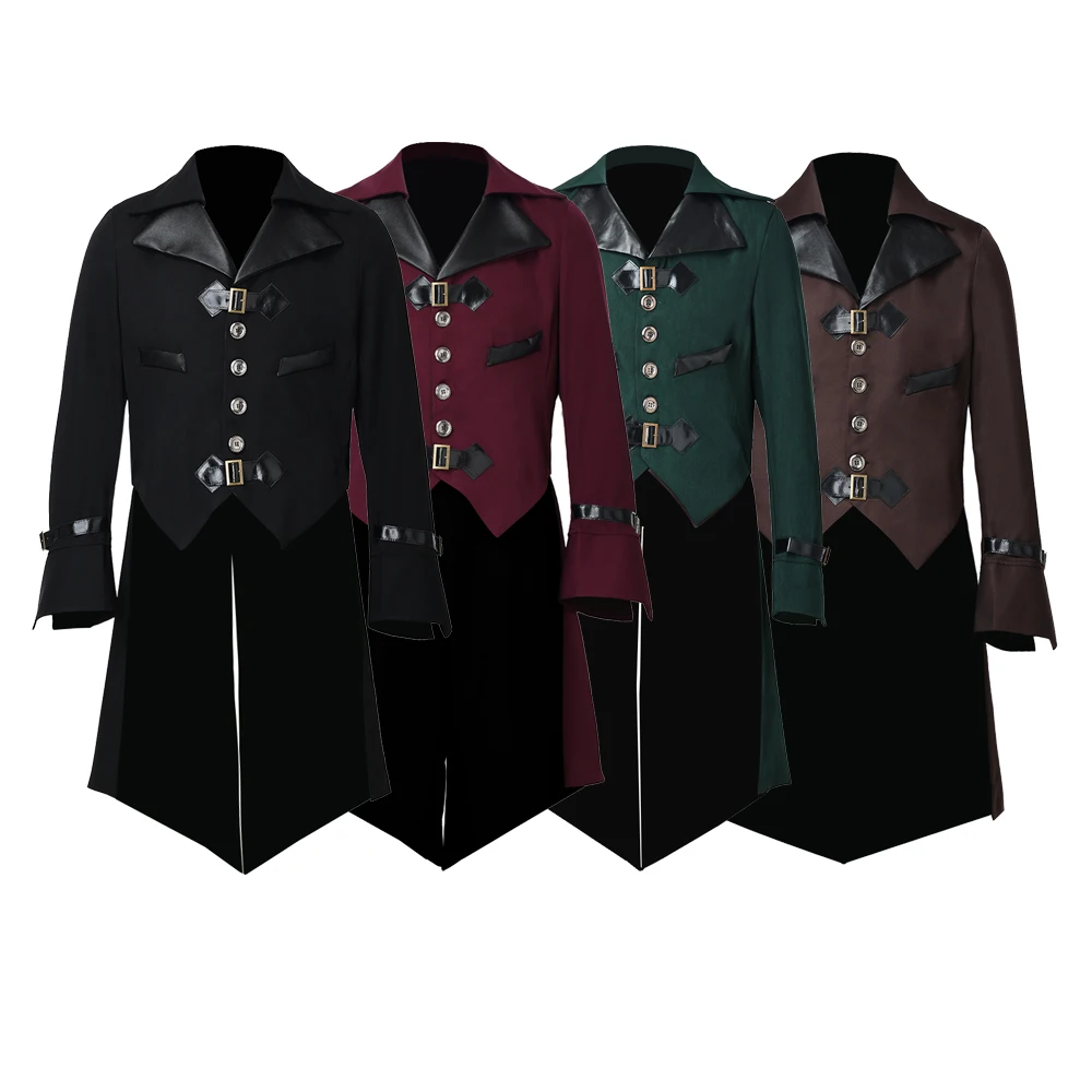 Steampunk Jacket Coat for Women Men Medieval Victorian Regency Rock Punk Tailcoat