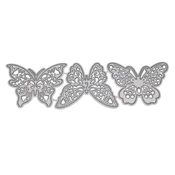 3pcs Butterfly Metal Cutting Dies for DIY Scrapbooking Decor Beautiful Embossing Stamps