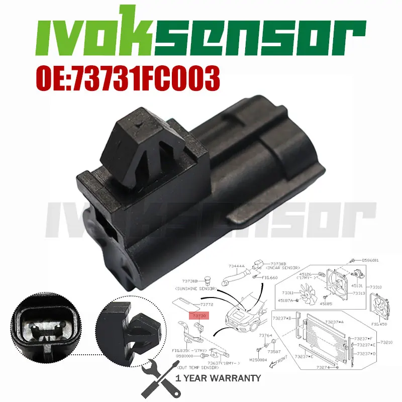 Ambient Air Temperature Sensor For Subaru Forester WRX Impreza WRX STI Crosstrek XV 2.0L 2.2L 2.4L 2.5L 1993-2025 73730FE010