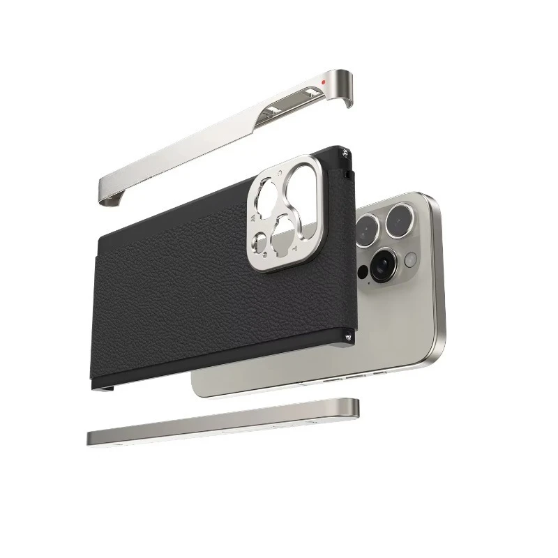 fotorgear Retro Photography Kits For iPhone 16Pro For iPhone 16 Pro Max Retro Phone case with Leather handle 67mm filter adapter