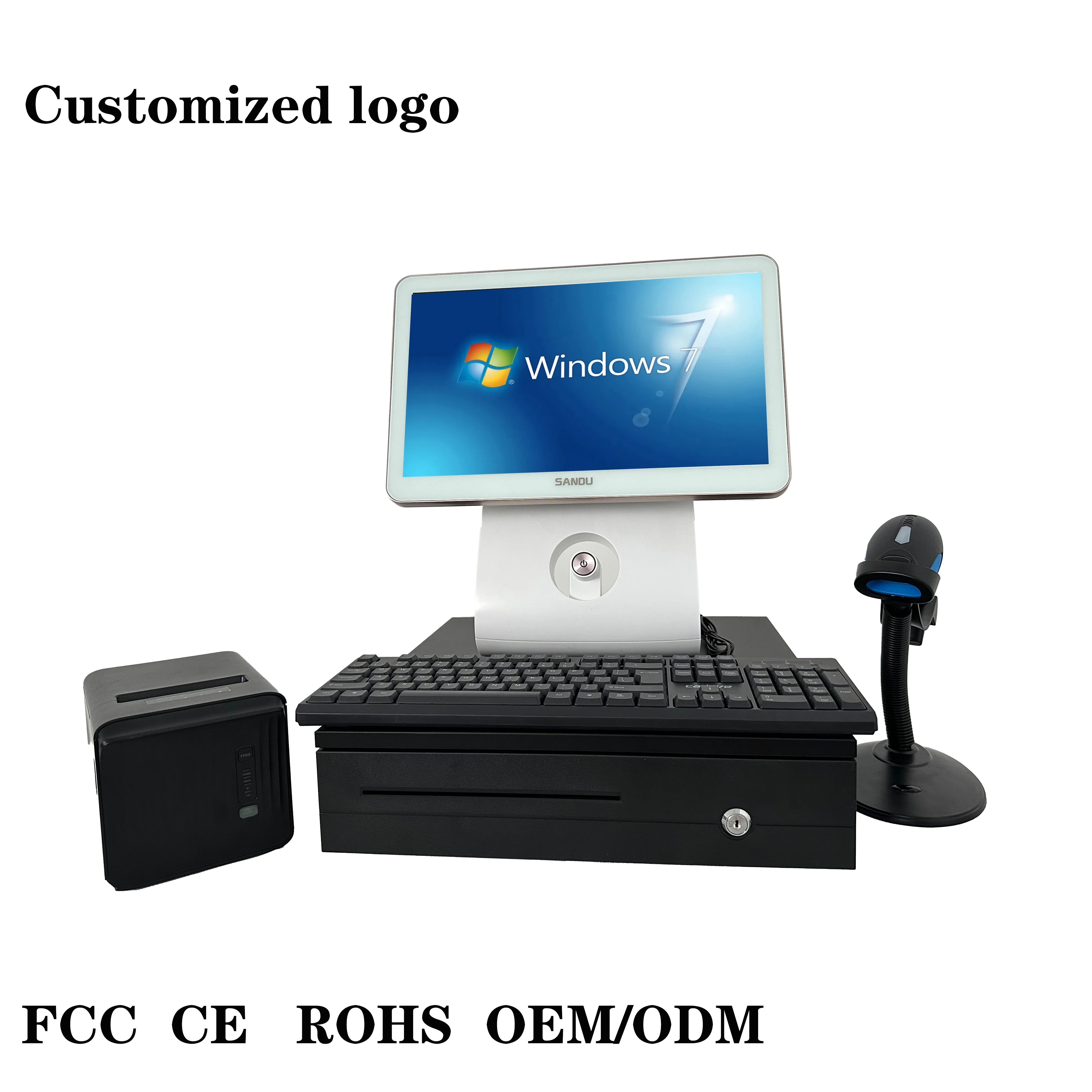 15-inch Epos capacitief touchscreen kassasysteem kassa met één scherm