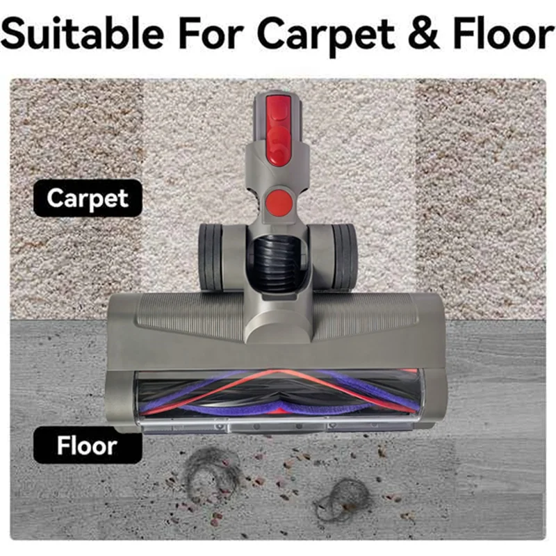 Cabeça de escova de piso de liberação rápida estável para aspirador de pó dyson v7 v8 v10 v11 v15 com faróis de led para tapetes de madeira