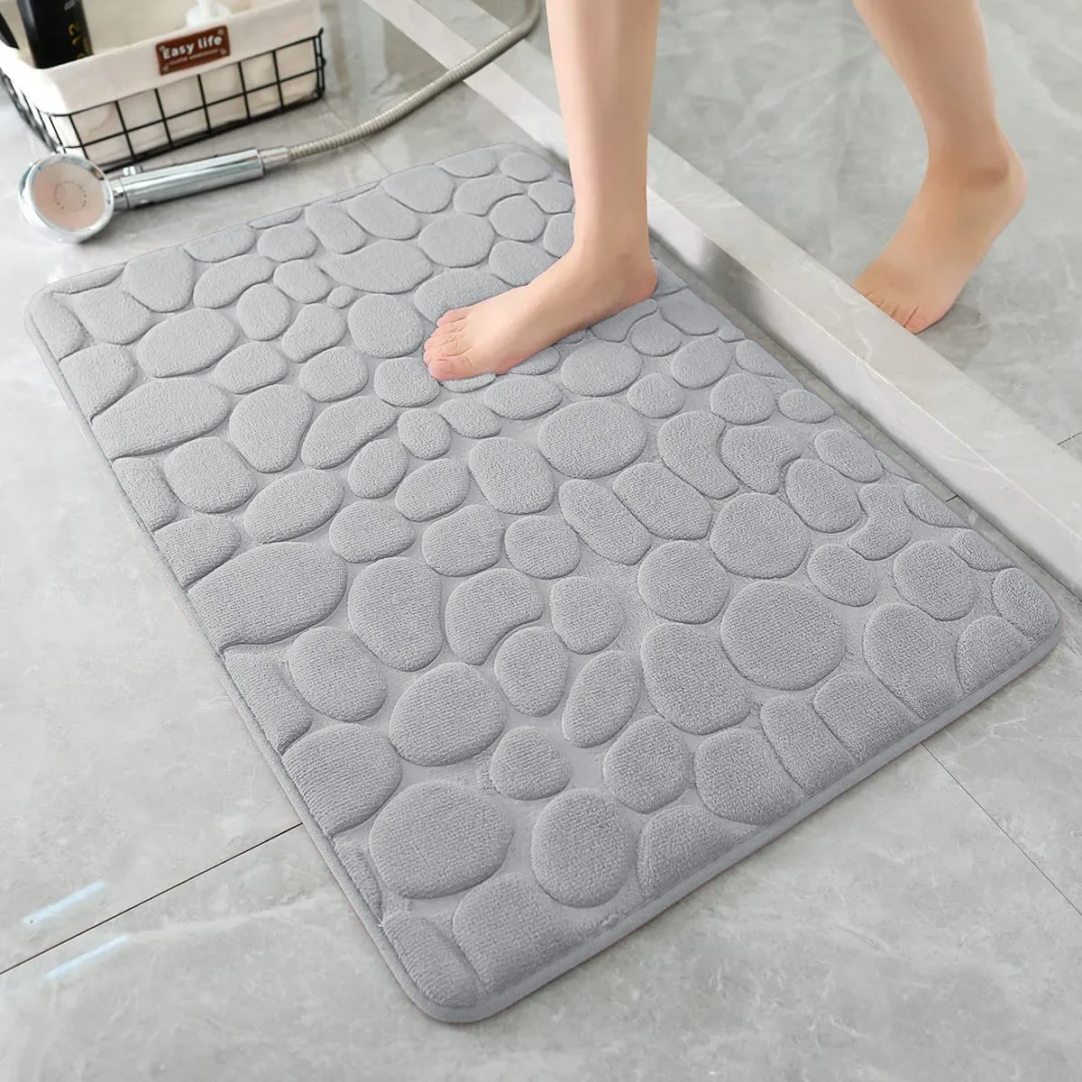 Alfombra antideslizante, alfombras de adoquines en relieve para baño, lavabo, bañera, suelo lateral, felpudo para cuarto de duch