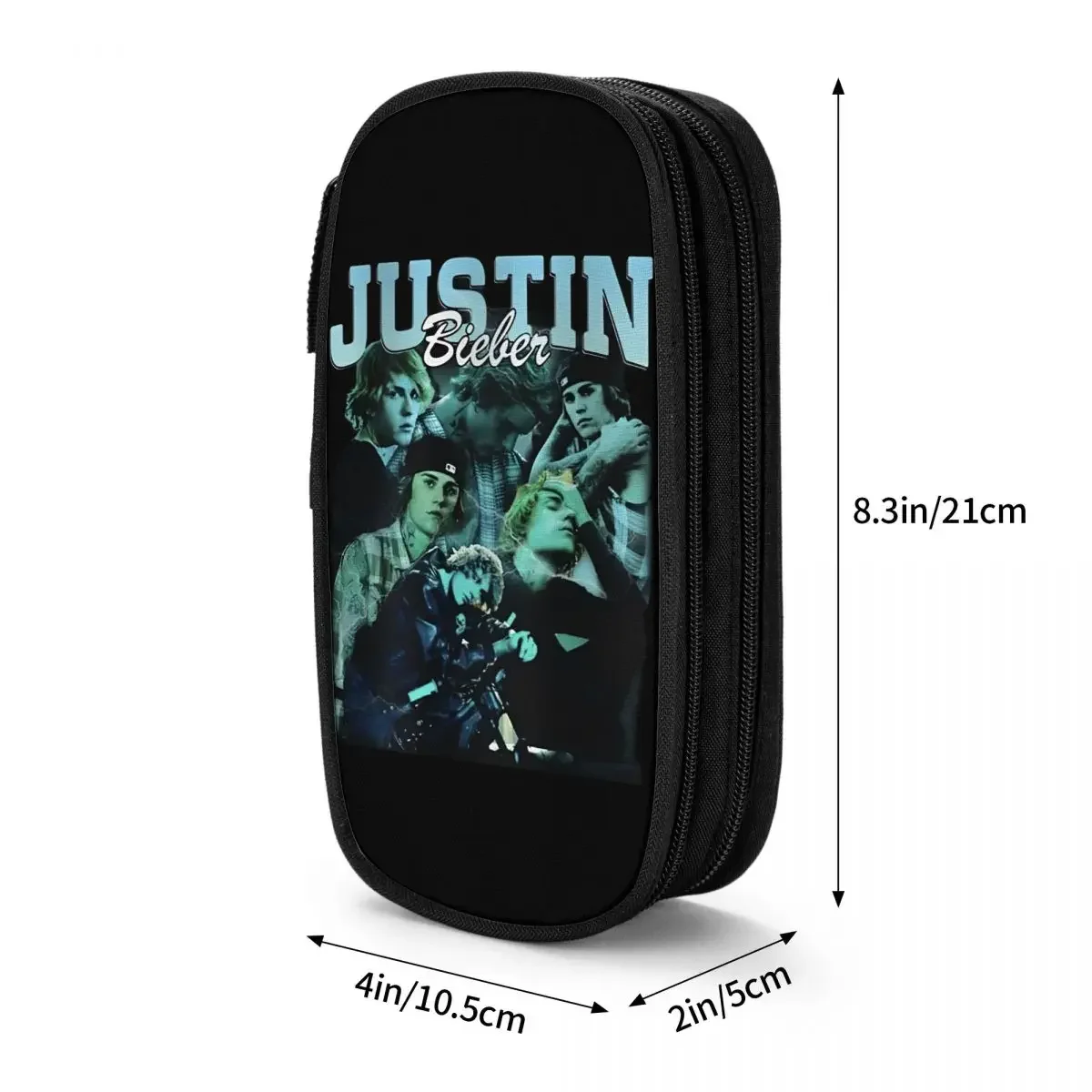Justins Biebers Vintage Retro Pencil Case Creative Pen Box Bags Girl Boy Big Capacity Students School Gifts Pencil Box