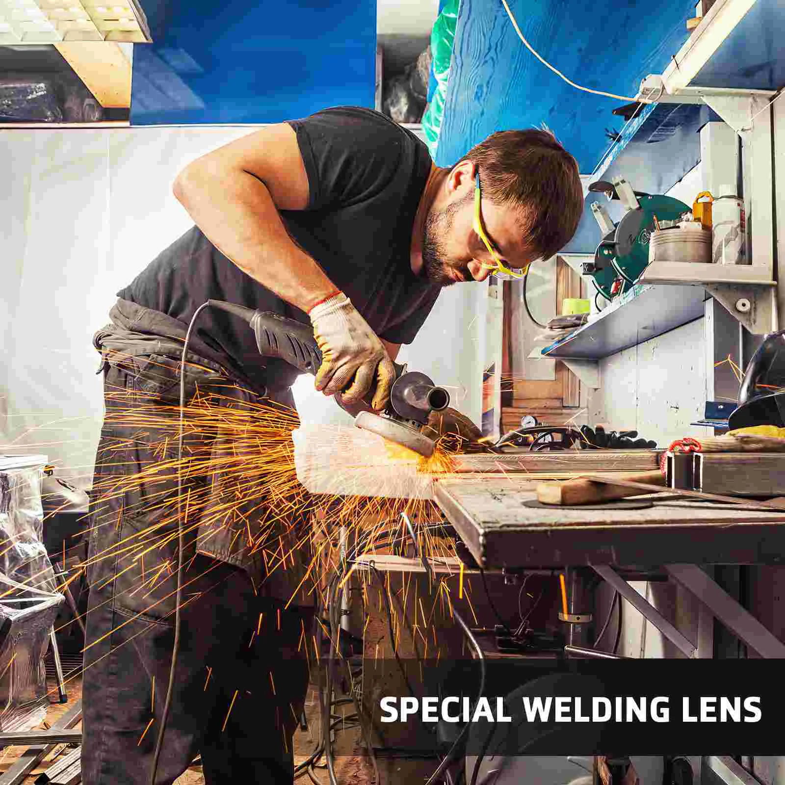 Gafas de soldadura de 2 piezas, Lentes de vidrio protector de soldadura de repuesto, accesorios de protección