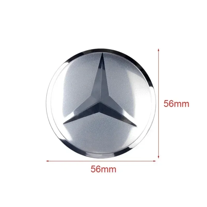 4Pcs 56mm Car Logo Wheel Hub Cap Stickers Aluminium Accessories For Mercedes Benz Amg W205 W211 W204 W212 W213 W203 W176 W221