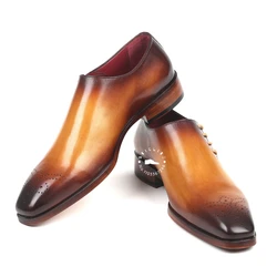 Side Lace Oxfords Plain Toe Leather Shoes Multicolor Hand-Painted Genuine Leather Wedding Shoes Elegant Luxury Men's Dress Shoes