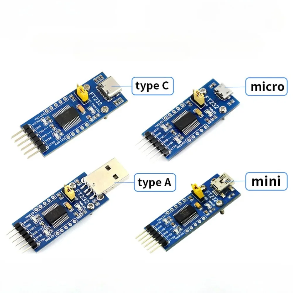 FT232 Module FT232 USB to Serial USB type A/micro/mini/type c to TTL FT232R FT232RL for Mac OS,Linux,Android,WinCE,Windows