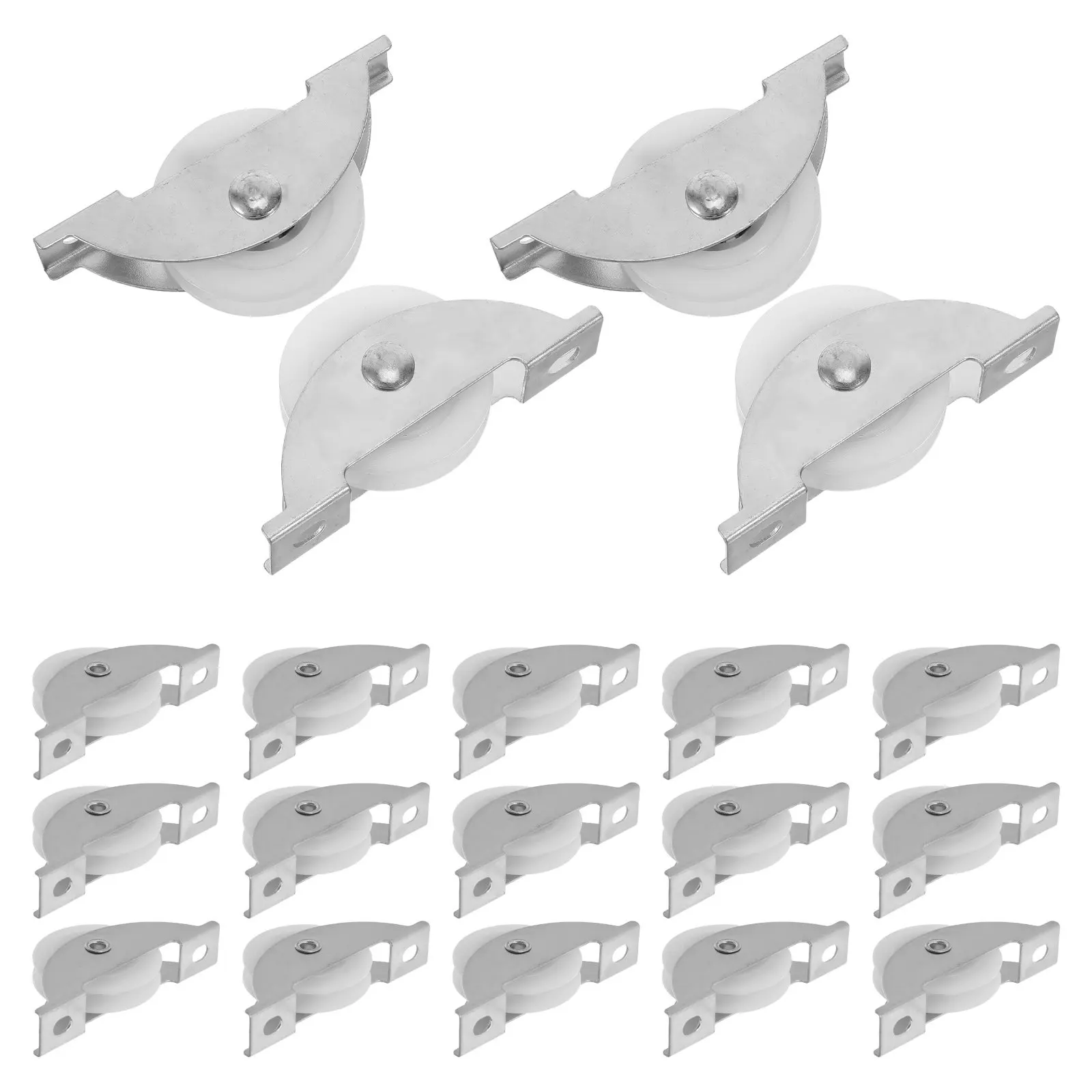 

20Pcs Silent Sliding Door Roller U-Shaped Nylon Wardrobe Closet Guide Wheel Pulley Replacement Cabinet Track Roller Assembly