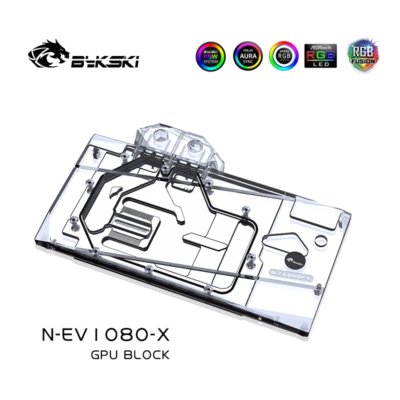 Imagem -04 - Bykski Bloco de Água para Uso em Evga Gtx1080 1070 Ftw Gtx1060 ti Ftw Ultra Placa de Vídeo de Cobertura Completa Bloco de Cobre do Radiador Rgb