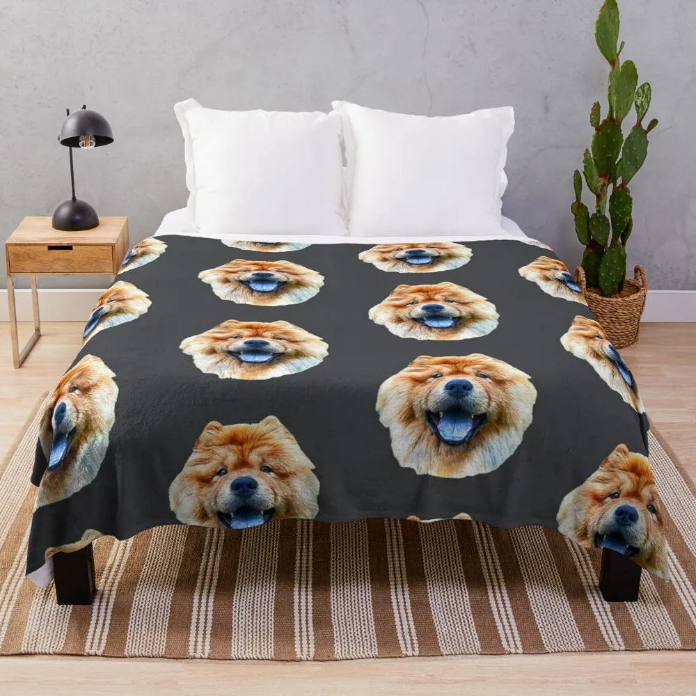 

Chow Chow Dog Head Art Throw Blanket Decorative Bed Blankets Camping Blanket Beach Blanket