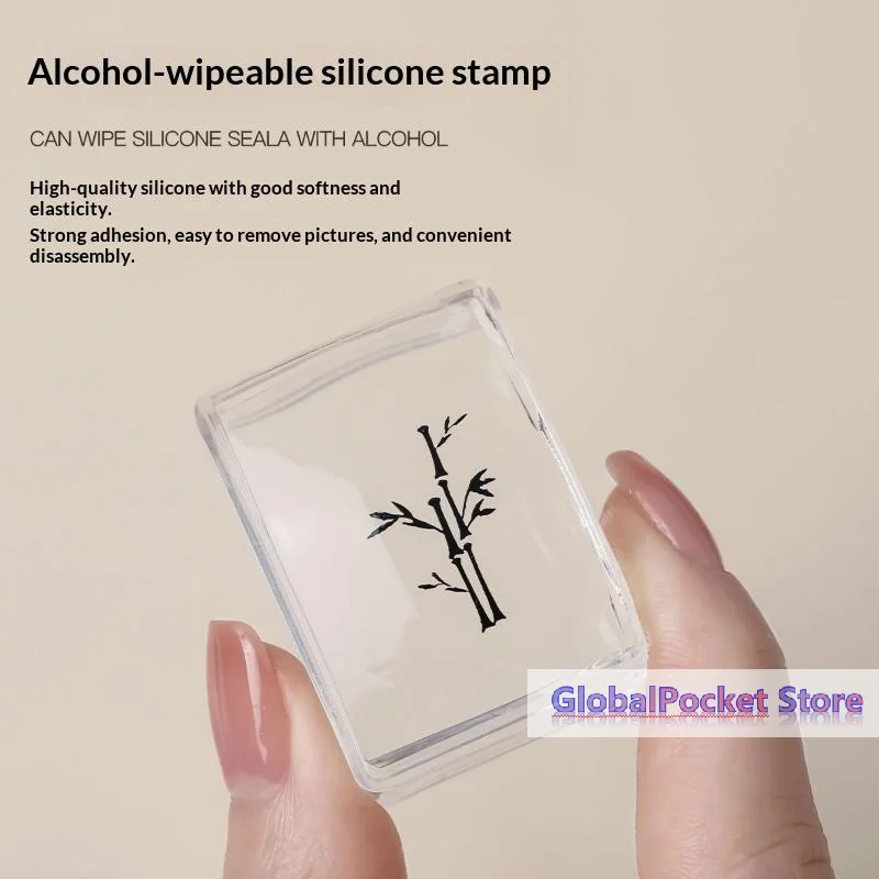 [TG823]Square Clear Silicone Nail Stamp Set Alcohol Cleanable Suitable For Large Plates Includes Scraper And Replacement Heads