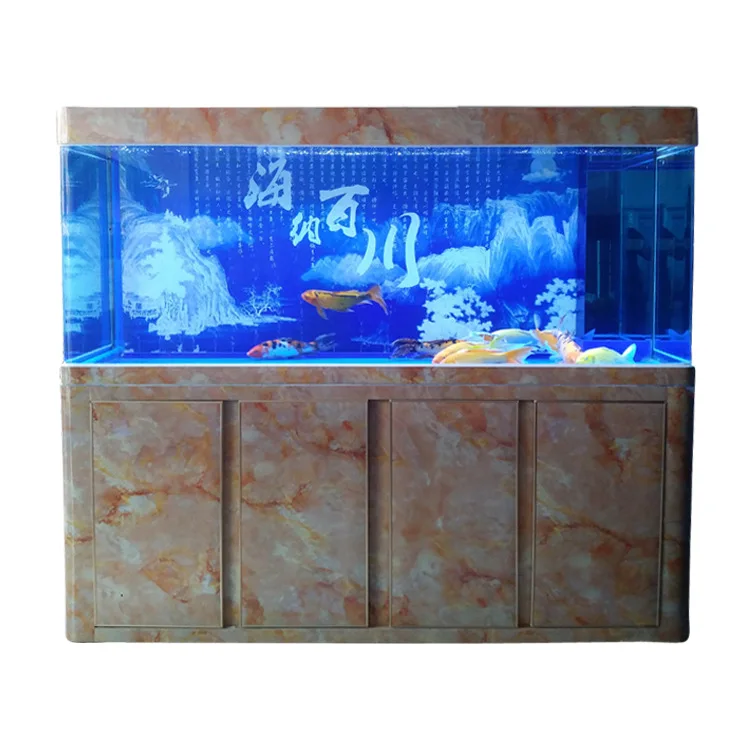 

Glass fish tank large ecological goldfish tank