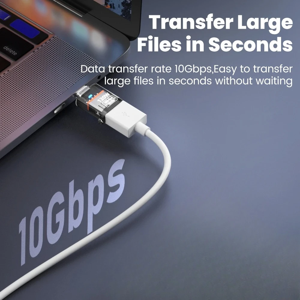 120W Car Transparent Digital Power Supply Converter USB/Type C Interface RV Power Converter Accessories Charge Data Transmission