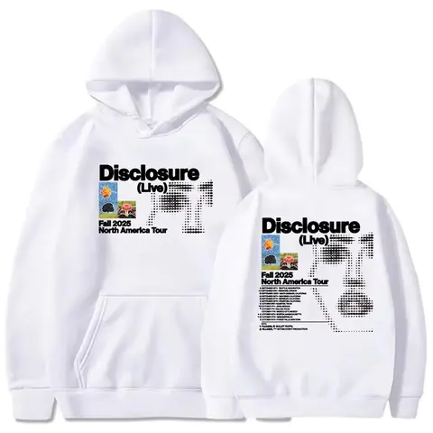 Disclosure of autumn North American tour long sleeved fashionable hooded sweatshirt casual hip-hop unisex streetwear print