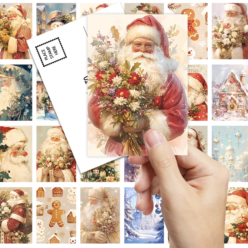 Vintage Collectible Santa - 32pcs, vintage Christmas postcards, Santa Claus,