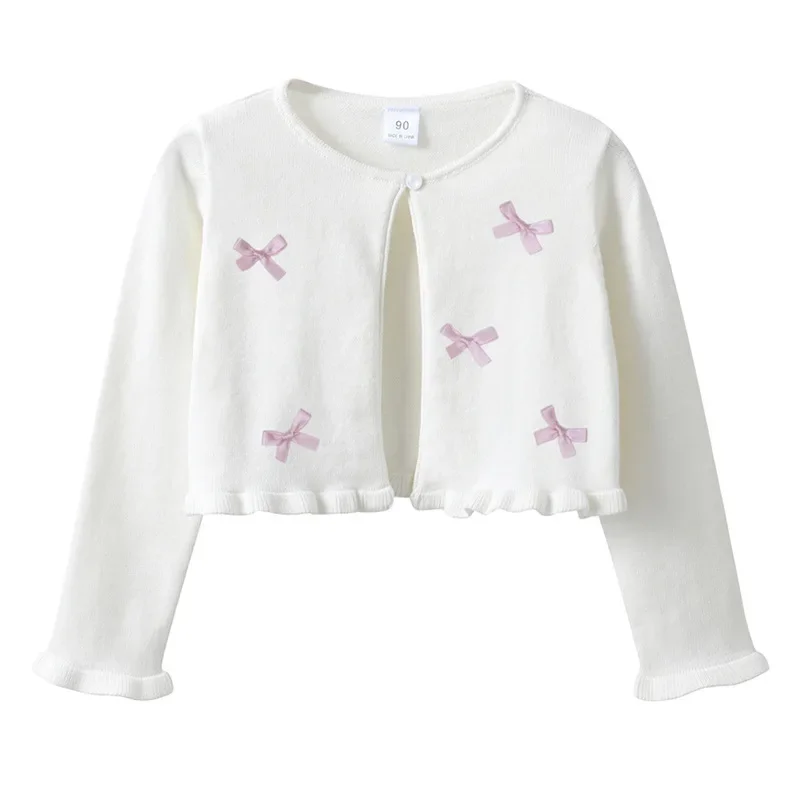 2025 New Autumn Kids Cape Baby Girls Knitting Cardigan Coat Wedding Birthday Party Knitting Cardigan Sweater Children Clothing