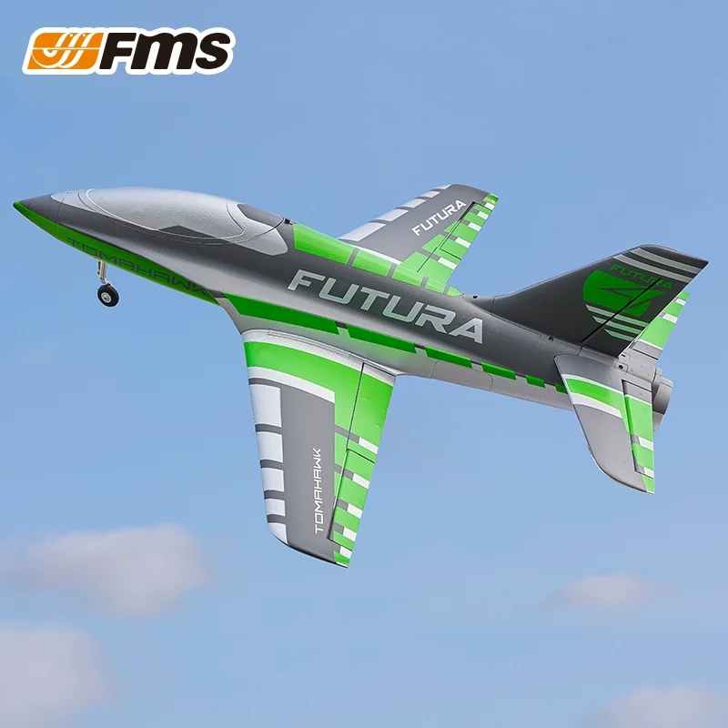 Fms rc futuraトマホーク飛行機フラップ付き、スポーツトレーナー、ダクトファン、edfジェット、3色モデル、ホビー飛行機飛行機、avion pnp、64mm