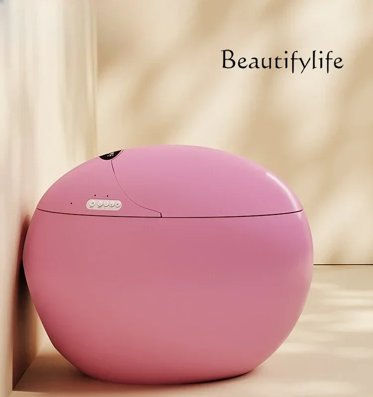 مرحاض ذكي QQ X Color Light متكامل، مرحاض وردي مبتكر بدون حد ضغط الماء #1