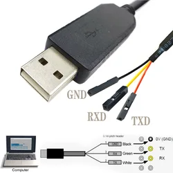 FT232R USB to UART TTL Serial Cable for CPU MCU Demo EVB Raspberry Pi GPIO Debug Program Download Cable TTL-232R-RPI